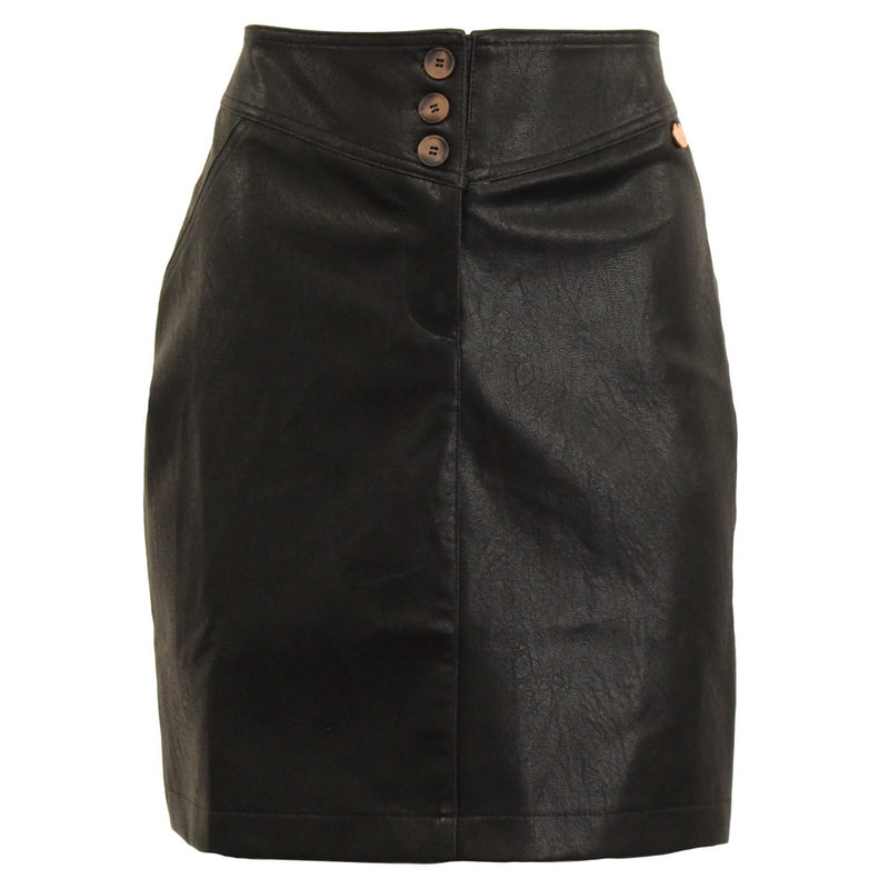Susan Leatherette Skirt - Black