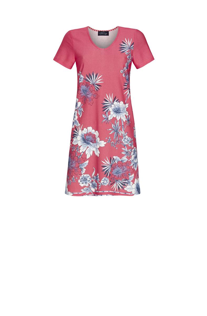 Floral Print Nightdress - Summer Red