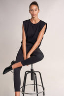 High Waisted Capri Jegging - Black