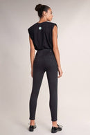 High Waisted Capri Jegging - Black