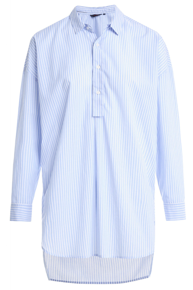 Button Stripe Blouse - White