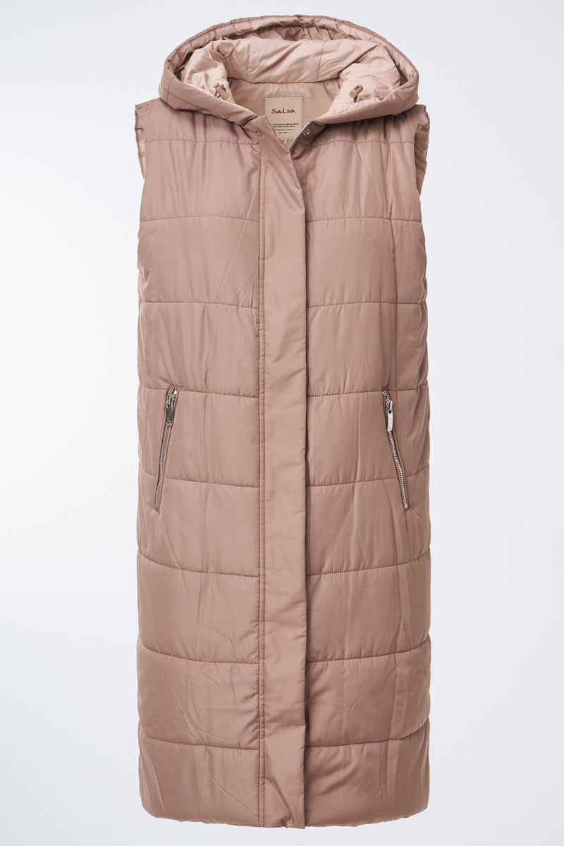 Double Breasted Hooded Coat - Oatmeal
