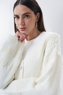 Natal Button Cardigan - White