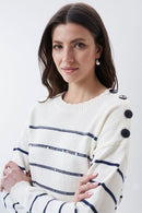 Thailand Stripe Round Neck Jumper - Blue Print