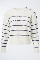 Thailand Stripe Round Neck Jumper - Blue Print