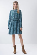 Floral Print Dress - Green