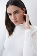 Austria Long Sleeve High Neck Top - White