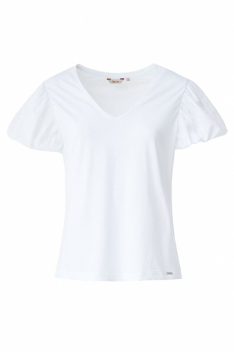 Puff Sleeve T-shirt - White