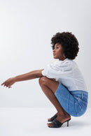 Secret Glamour Denim Skirt - Mid Wash