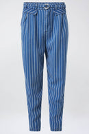 Cropped Baggy Tencel Trouser - Blue