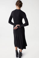 Long Knit Dress 126778 - Black