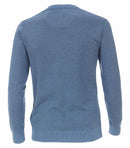 Patterned Crew Neck Jumper - Night Blue
