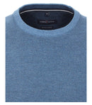 Patterned Crew Neck Jumper - Night Blue