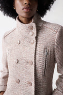 Salsa Double Breasted Coat - Pink