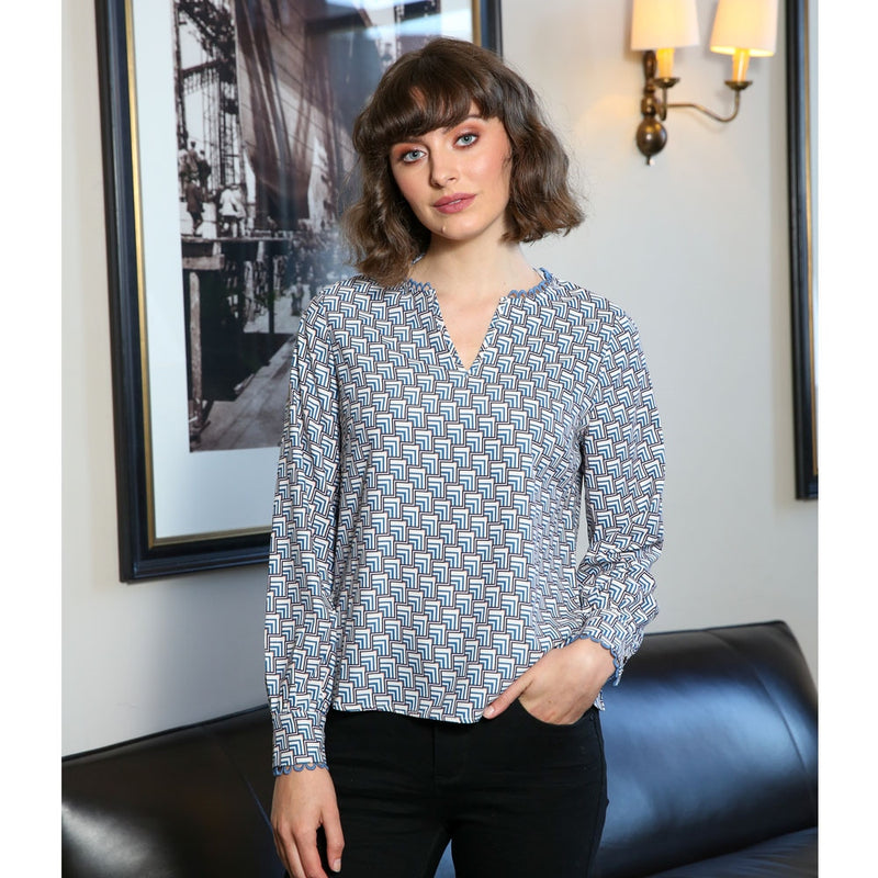 Bette Top - Blue Abstract