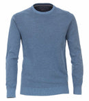 Patterned Crew Neck Jumper - Night Blue