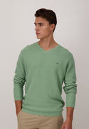 Plain V Neck Jumper - Spring Green