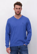 Plain V Neck Jumper - Bright Ocean