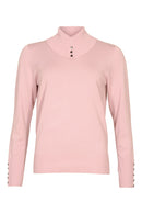 Plain Roll Neck Jumper - Soft Rose