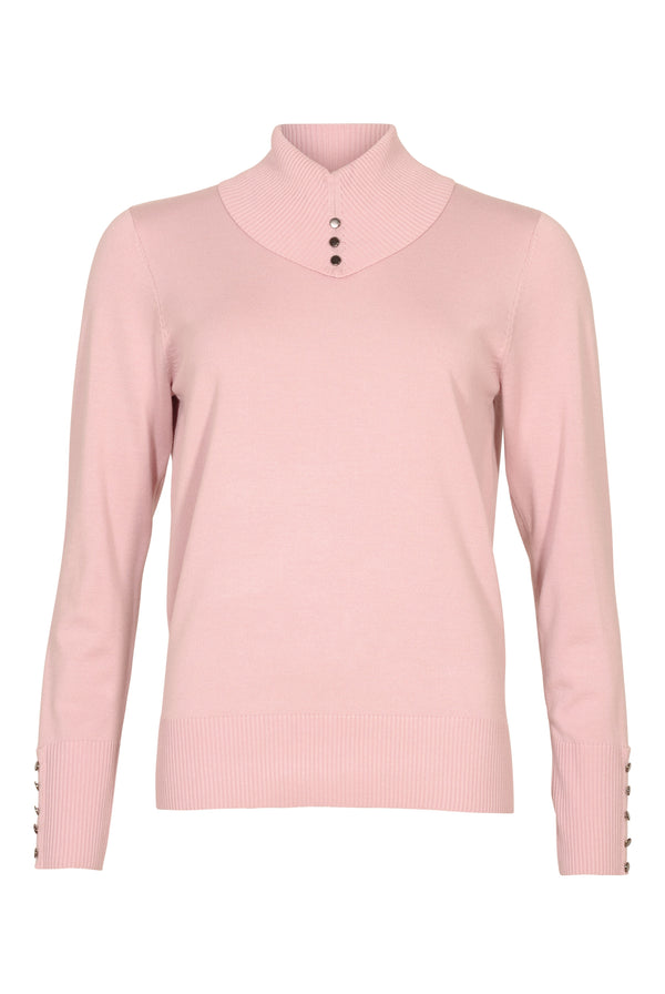 Plain Roll Neck Jumper - Soft Rose