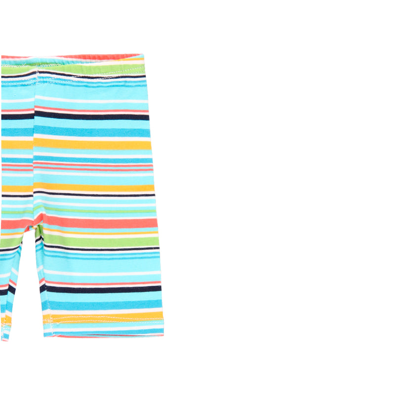 Striped T-shirt & Shorts Set - Caribbean