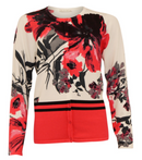 Floral Print Cardigan - White/pink