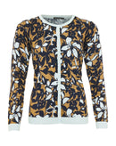 All Over Print Cardigan - Blue/latte