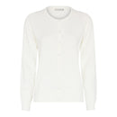 Soft Knit Plain Cardigan - Off White Melange