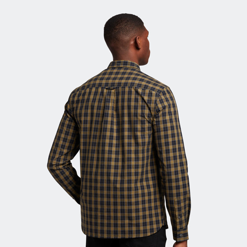 Check Poplin Shirt - Jet Black/olive