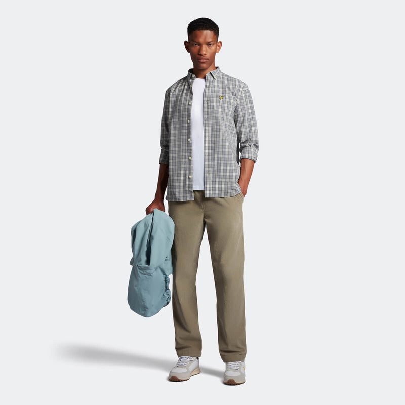 Check Poplin Shirt - Touchline White/grey