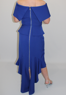 Cap Sleeve Dress With Tail - Cobalt