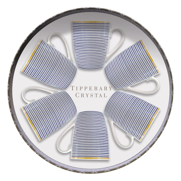 Hat Box Set of 6 Mugs - Parallel Lines