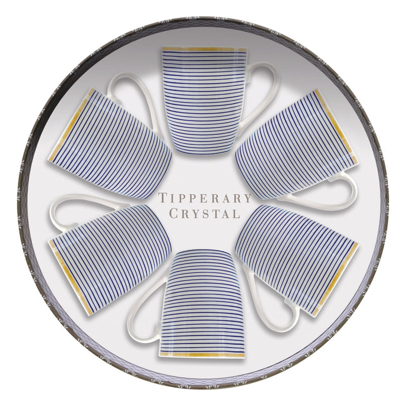 Hat Box Set of 6 Mugs - Parallel Lines