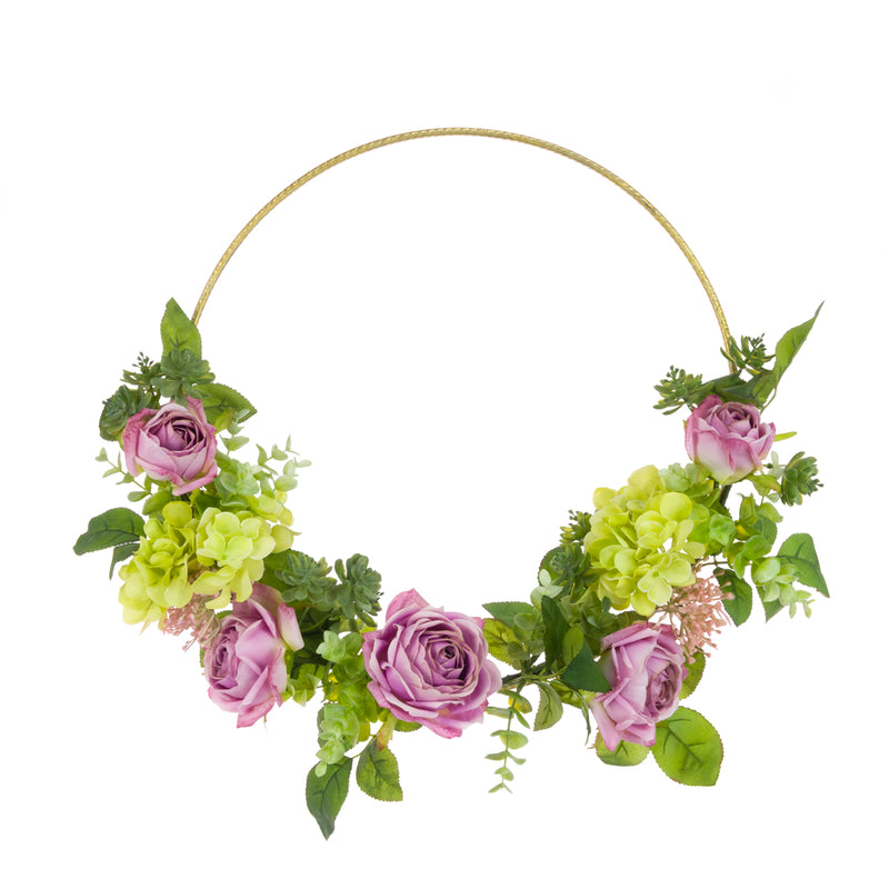 Rose Hydrangea Hoop Wreath
