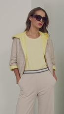 Contrast Lining Padded Jacket - Stone