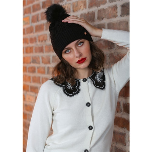 Emma Sequin Hat - Black