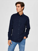 Adrian Long Sleeve Shirt - Dark Blue Check