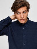 Adrian Long Sleeve Shirt - Dark Blue Check