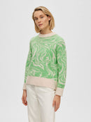 Sissi Round Neck Jumper - Absinthe Green/Birch