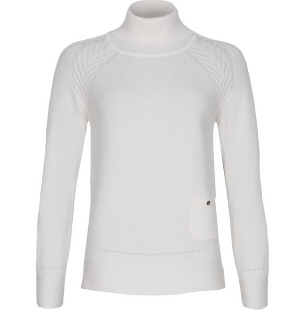 Plain Polo Neck Jumper - Off White