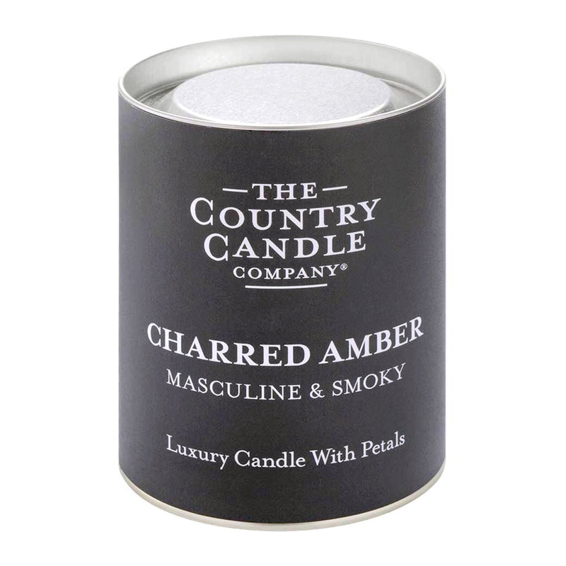 Pastel Medium Glass Candle - Charred Amber