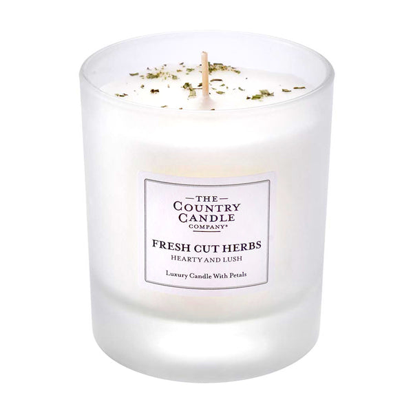 Pastel Medium Glass Candle - Fresh Cut Herbs