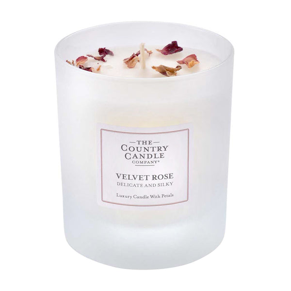 Pastel Medium Glass Candle - Velvet Rose