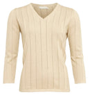 V-Neck Jumper - Desert Sand