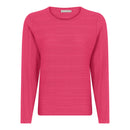 Patterned Round Neck Jumper - Magenta Pink