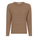 Patterned Round Neck Jumper - Latte