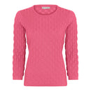Patterned Round Neck Jumper - Tea Rose