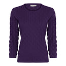 Patterned Round Neck Jumper - Purple