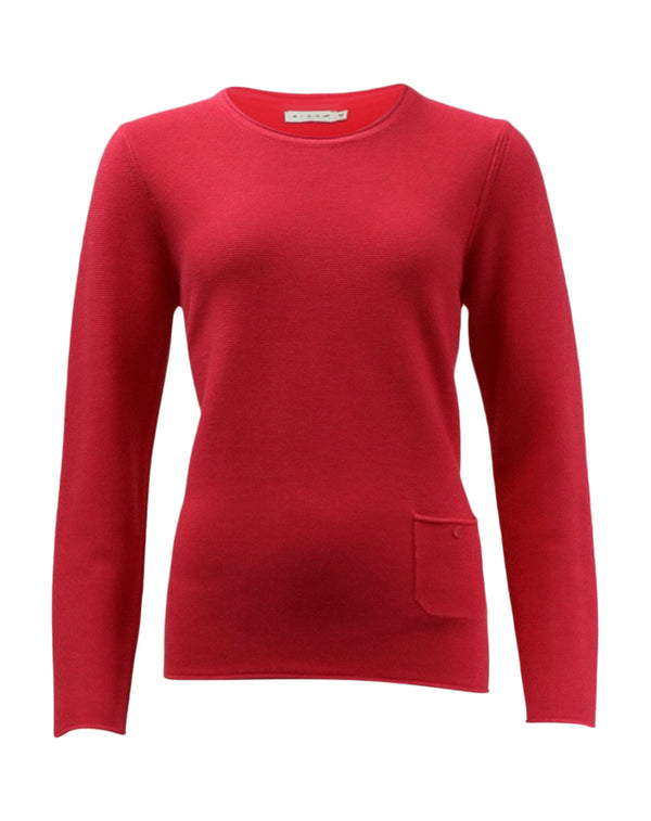 Plain Long Sleeve Jumper - Magenta Pink