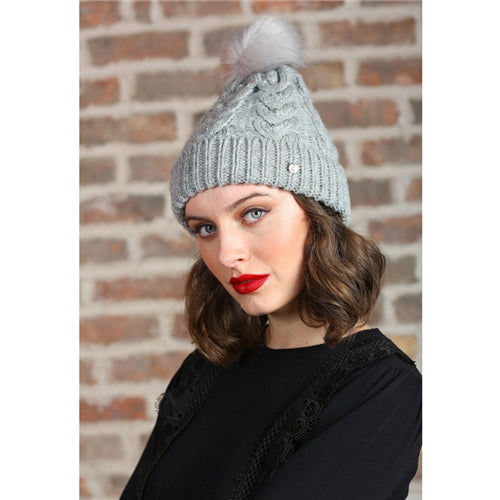 Mabel Cable Hat - Grey